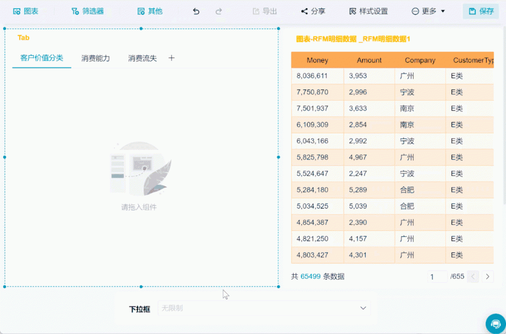 bi报表怎么做，tab组件超有用——九数云BI插图5