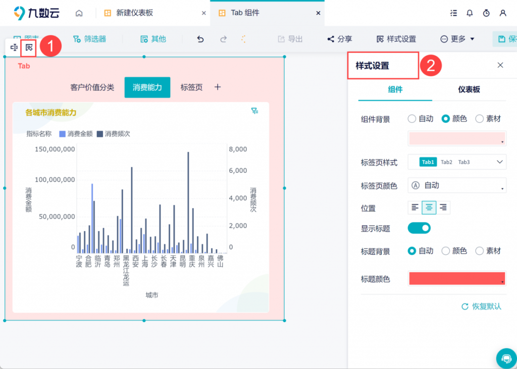 bi报表怎么做，tab组件超有用——九数云BI插图6